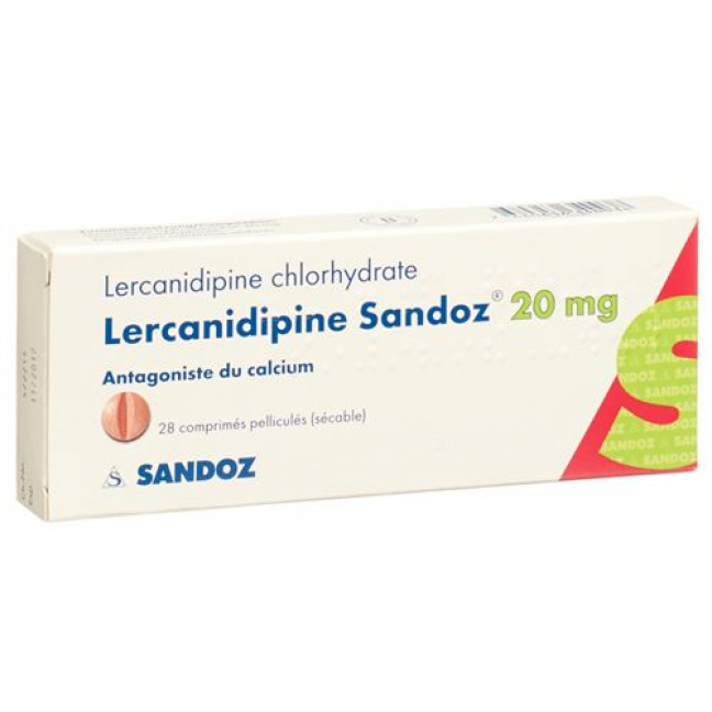 Lercanidipin Sandoz 20 mg 28 filmtablets