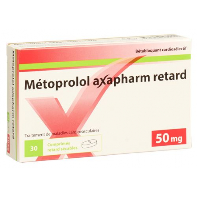 Metoprolol Axapharm 50 mg 100 Retard tablets