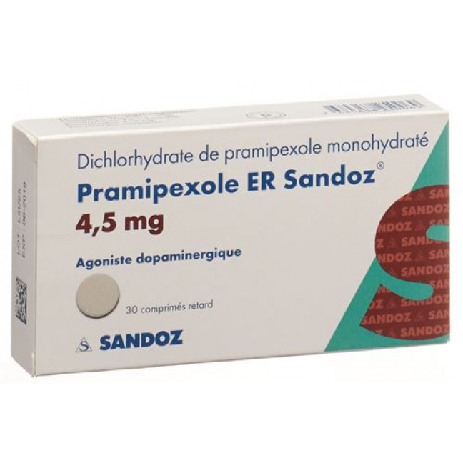 Прамипексол ER Сандоз  4,5 мг 30 ретард таблеток