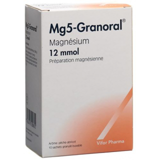 Мг5 Гранорал 12 Ммоль гранулят со вкусом персика и абрикоса 10 пакетиков