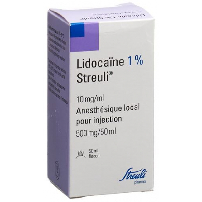 Лидокаин Штройли 1% раствор для инъекций 500 мг / 50 мл 1 флакон 50 мл