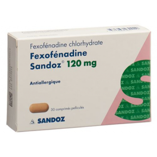 Фексофенадин Сандоз 120 мг 30 таблеток покрытых оболочкой