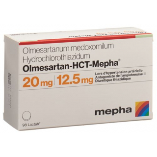 Олмесартан ГХТ Мефа 20 мг / 12,5 мг 98 таблеток покрытых оболочкой