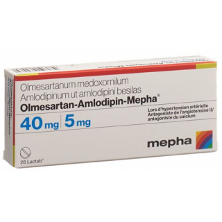 Олмесартан Амлодипин Мефа 40 мг / 5 мг 28 таблеток покрытых оболочкой