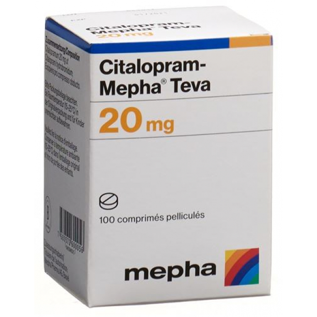 Циталопрам Мефа Тева 20 мг 100 таблеток покрытых оболочкой