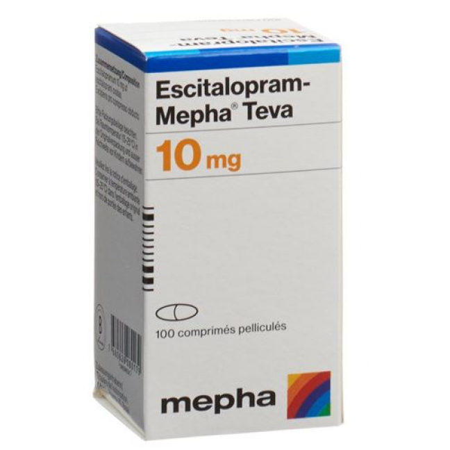 Эсциталопрам Мефа Тева 10 мг 100 таблеток покрытых оболочкой