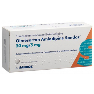 Олмесартан Амлодипин Сандоз 20/5 мг 98 таблеток покрытых оболочкой