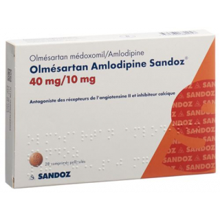 Олмесартан Амлодипин Сандоз 40/10 мг 28 таблеток покрытых оболочкой