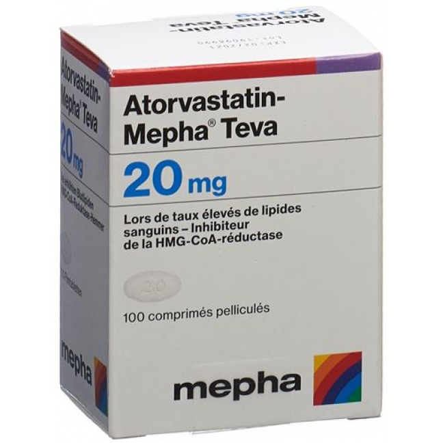 Аторвастатин Мефа Тева 20 мг 100 таблеток покрытых оболочкой