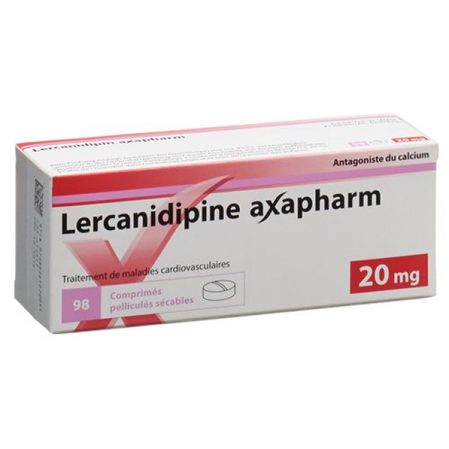 Лерканидипин Аксафарм 20 мг 98 таблеток покрытых оболочкой