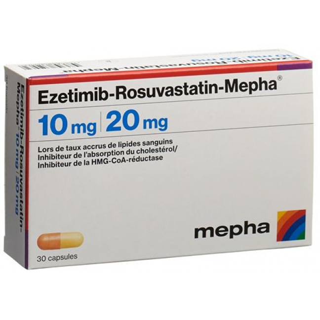 Эзетимиб Розувастатин Мефа 10 мг / 20 мг 30 капсул