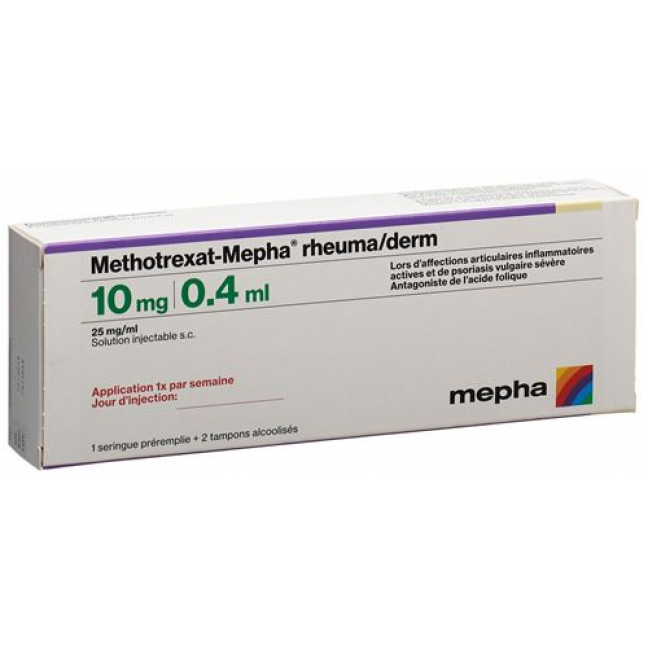Метотрексат Мефа Ревма/Дерм 10 мг / 0,4 мл 1 предварительно заполненный шприц 0,4 мл