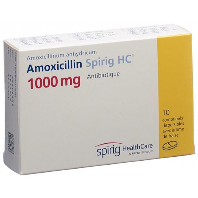 Амоксициллин Спириг 1000 мг 10 диспергируемых таблеток