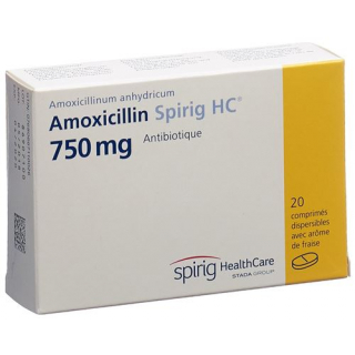 Амоксициллин Спириг 750 мг 20 диспергируемых таблеток