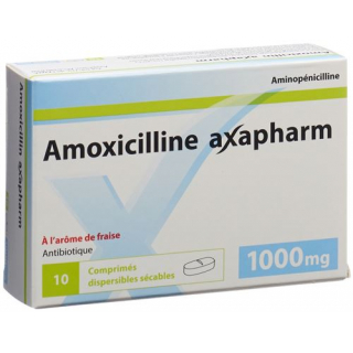 Амоксициллин Аксафарм 1000 мг 10 диспергируемых таблеток