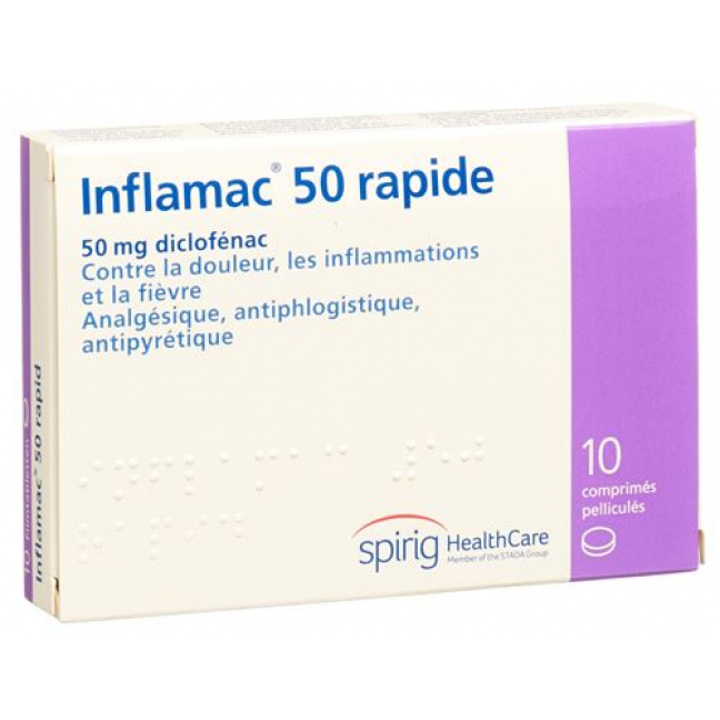 Инфламак 50 Рапид 50 мг 10 таблеток покрытых оболочкой