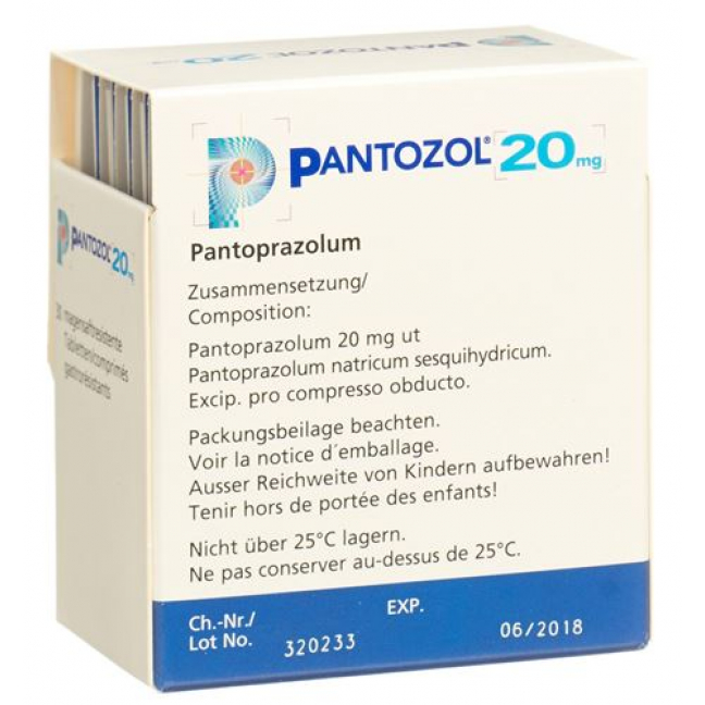 Пантозол 20 мг 30 таблеток покрытых оболочкой