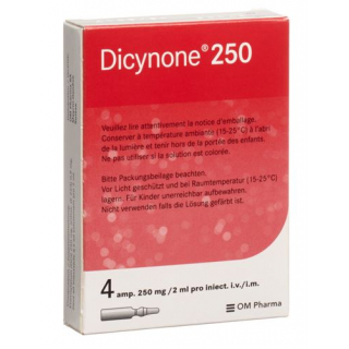 Дицинон раствор для инъекций 250 мг 4 ампулы по 2 мл 