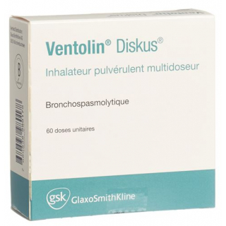 Вентолин Дискус многодозовый порошковый ингалятор (200 мкг / доза) 60 доз