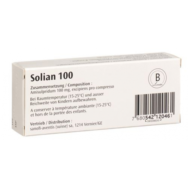 Солиан 100 мг 30 таблеток