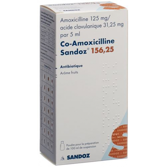 CO Amoxicillin Sandoz 156.25 mg 100 ml