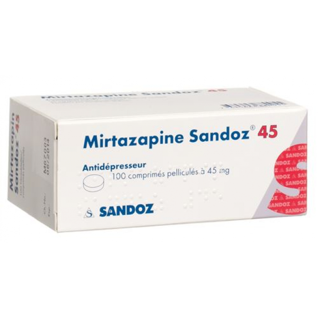 Миртазапин Сандоз 45 мг 100 таблеток покрытых оболочкой