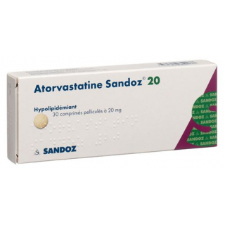 Аторвастатин Сандоз 20 мг 30 таблеток покрытых оболочкой 