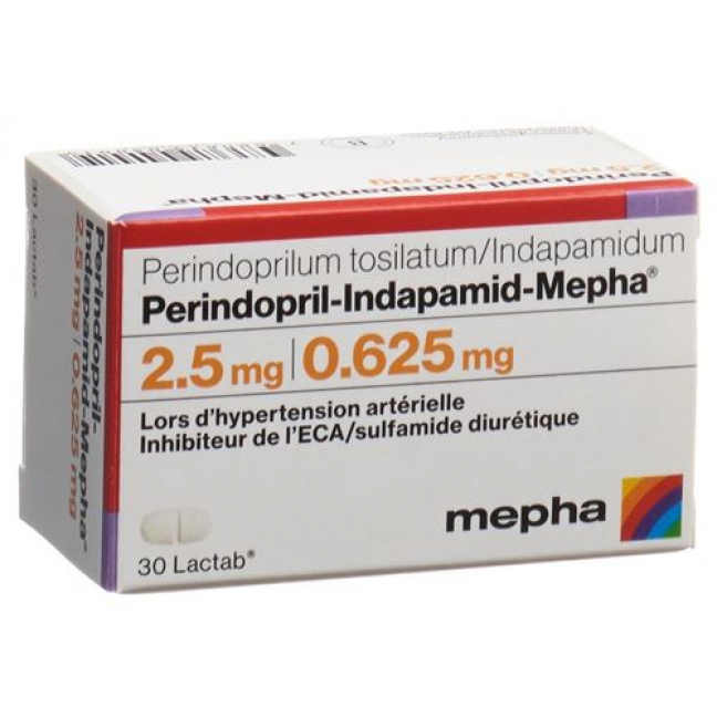 Периндоприл Индапамид Мефа 2,5/0,625 мг 30 таблеток покрытых оболочкой
