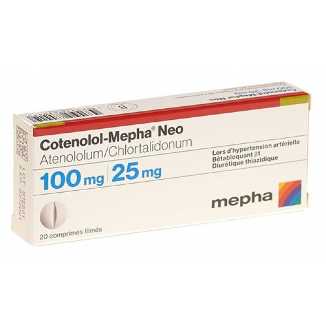 Котенолол Мефа Нео 100 мг / 25 мг 20 таблеток покрытых оболочкой