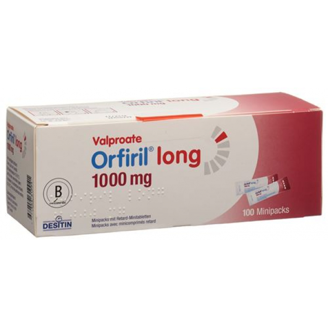 Орфирил Лонг 1000 мг 100 мини-пакетов с мини-таблетками ретард