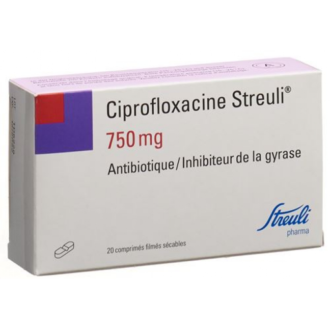 Ципрофлоксацин Штройли 750 мг 20 таблеток покрытых оболочкой