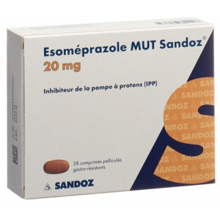 Эзомепразол МУТ Сандоз 20 мг 28 таблеток покрытых оболочкой