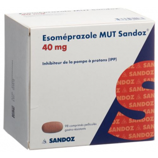 Эзомепразол МУТ Сандоз 40 мг 98 таблеток покрытых оболочкой
