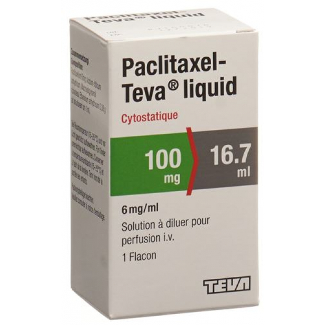 Паклитаксел Тева Ликвид инфузионный концентрат 100 мг / 16,7 мл флакон 16,7 мл