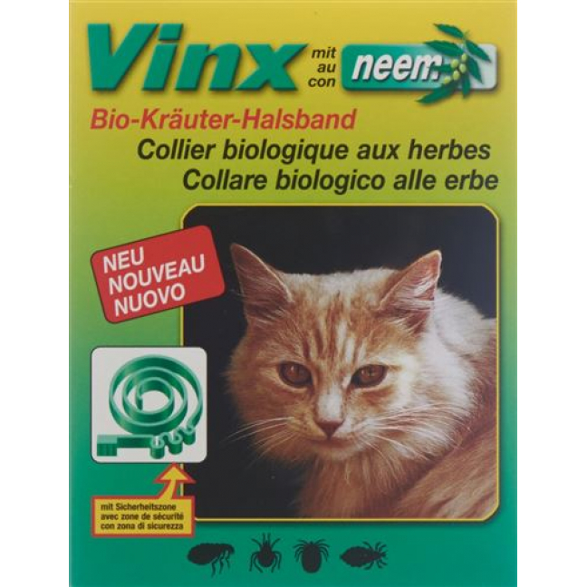 Ошейник Vinx Neem травяной 35см кошачий зеленый