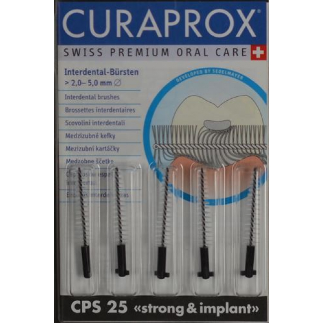 Curaprox CPS 25 Implantatbursten Schwarz 5 штук