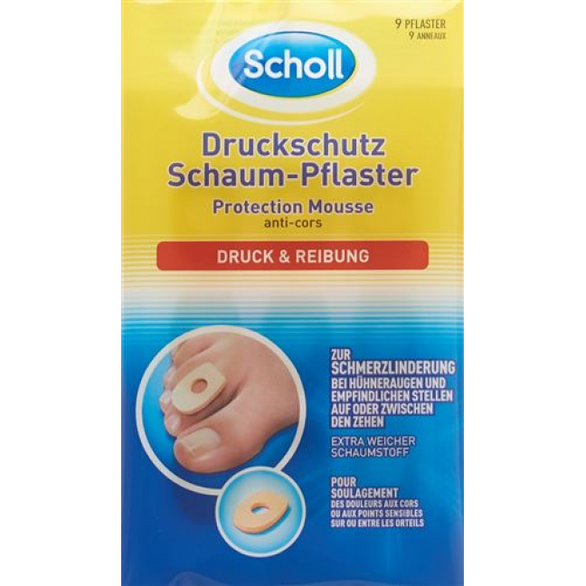Scholl Druckschutz Schaum 9 пластырей
