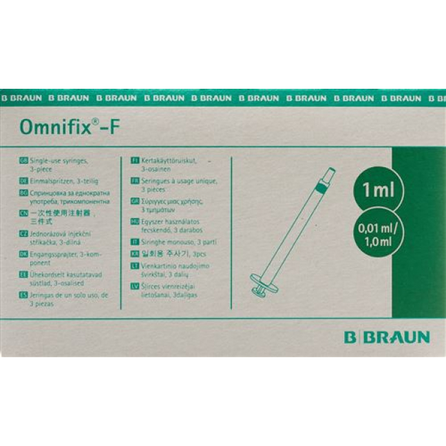 Omnifix-F тюбикrkulin Spritze 1мл 100 штук