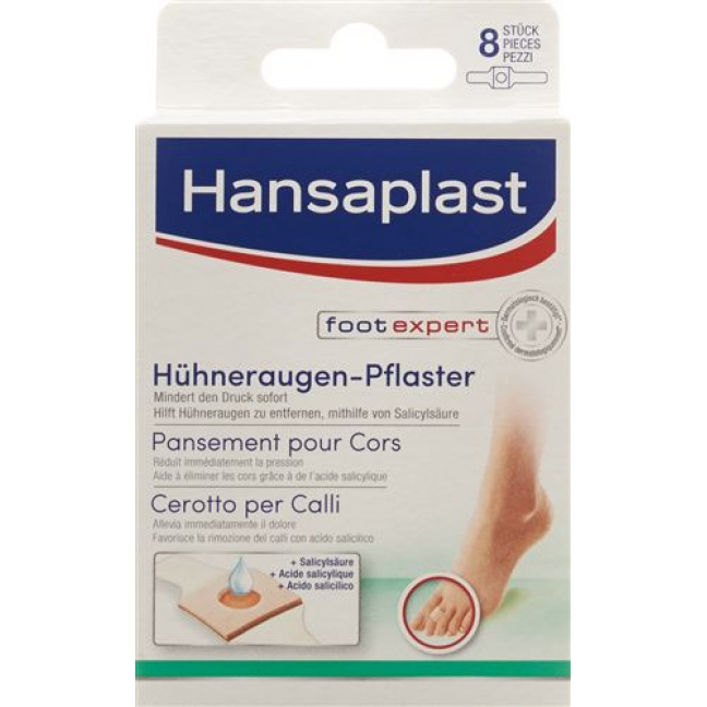 Hansaplast foot expert пластырь для мазолей на ногах 8 штук