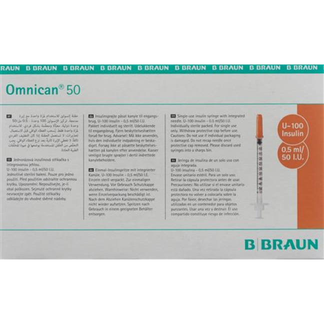 Omnican Insulin 50 0.5мл 0.3x12мм G30 Einzel 100 X