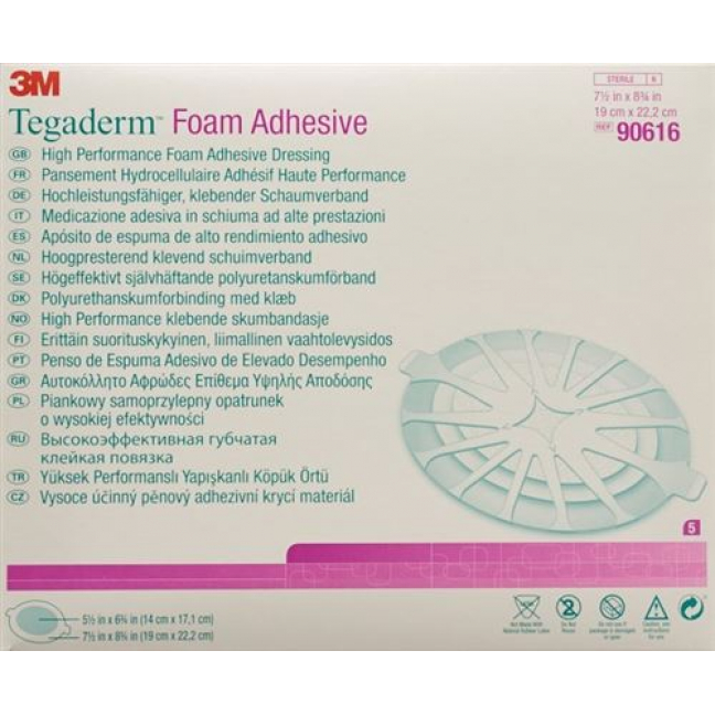 3M Tegaderm Foam Adhesive Schaumkompresse 14x17.1см 5 штук