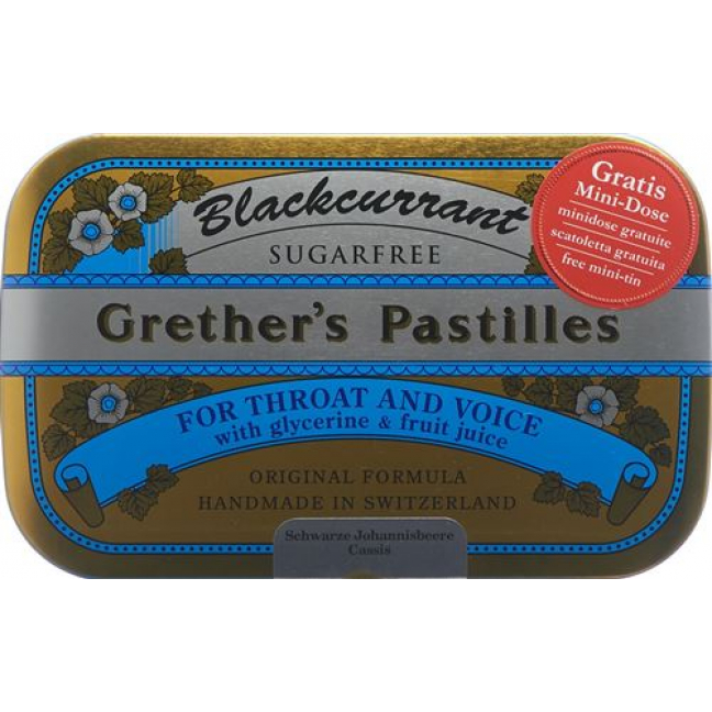 Grether’s Pastilles Blackcurrant Zuckerfrei 440г