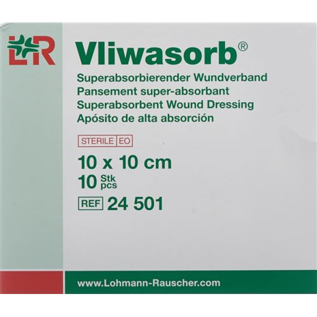 Vliwasorb повязка для ран 10x10см стерильный 10 штук