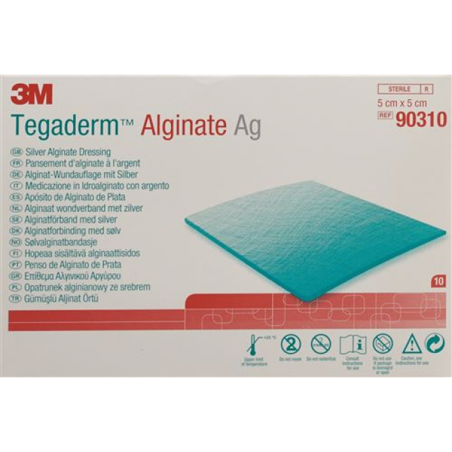 3M Tegaderm Alginate Ag компресс 5x5см 10 штук