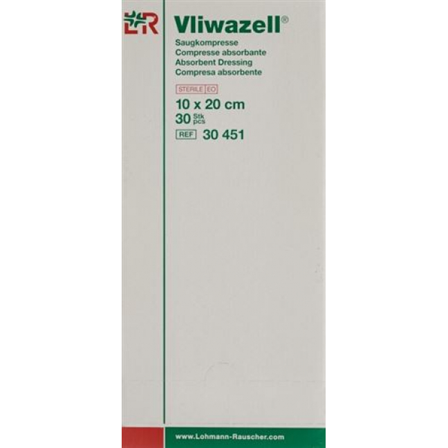 Vliwazell Set 1 Saugkompresse 10x20см стерильный 30 штук