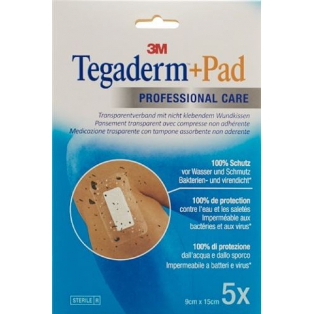 3M Tegaderm + Pad 9x15см / Wundkissen 4.5x10см 5 штук