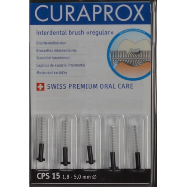 Curaprox CPS 15 Regular Burste Schwarz 5 штук