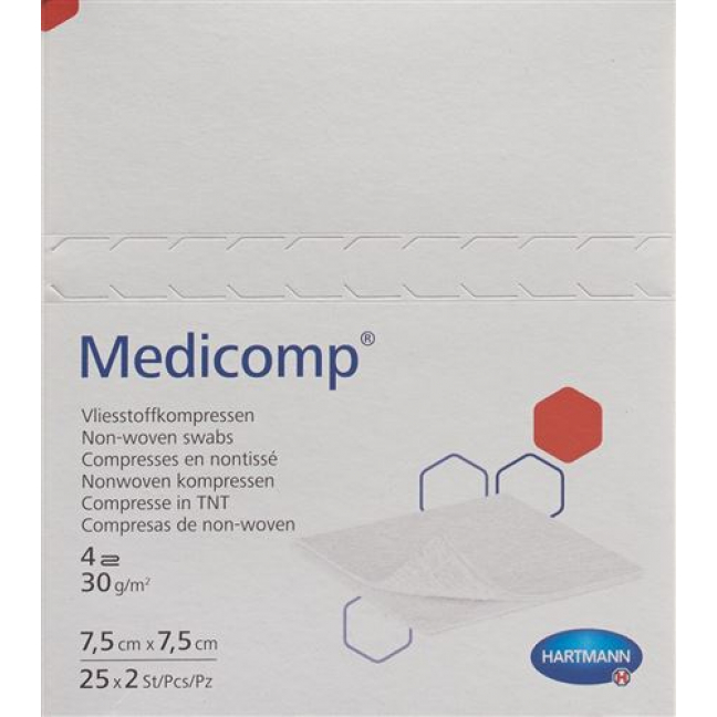 Medicomp Vlieskompressen 7.5x7.5см 25 пакетиков 2 штуки