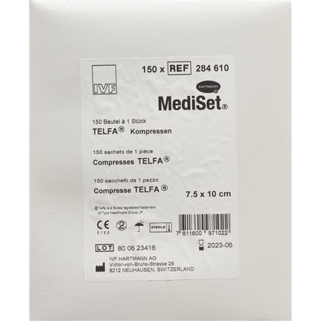 Mediset IVF Telfa Kompressen 10x7.5см стерильный 150 пакетиков