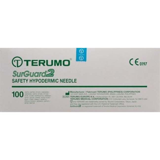 Terumo SurGuard2 Sicherheits-Einmalkanulen 25г 0.5x16мм Orange 100 штук